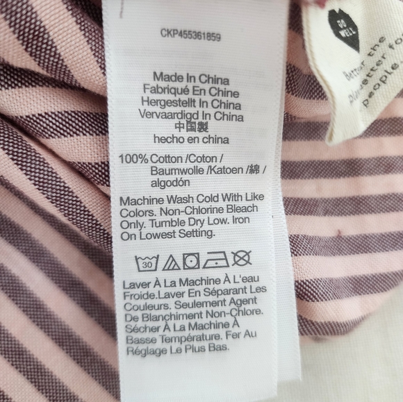 Madewell Puff Sleeve Peplum Wrap Top in Stripe Size Medium - Picture 8 of 11